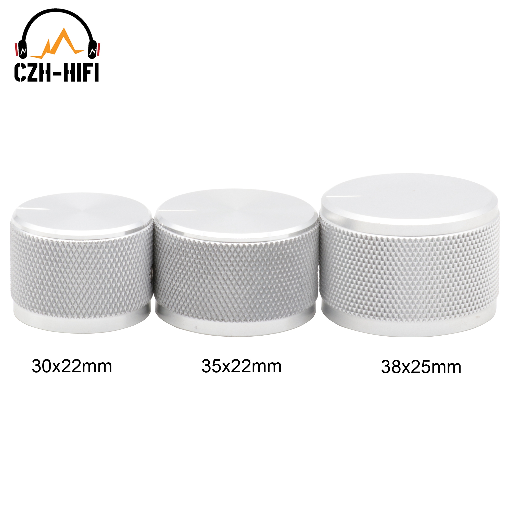 Perilla de Audio de 30mm, 35mm y 38mm, potenciómetro de aluminio sólido, interruptor giratorio, botón de puntero para CD, DAC, AMP, sonido de volumen, 1 ud.