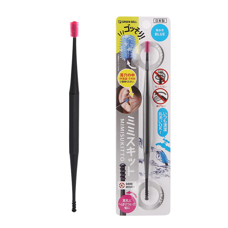Zachte Siliconen Oor Pick Double-Ended Earpick Ear Wax Curette Remover Oorreiniger Lepel Spiraal Oor Schoon Tool Spiral Gezondheid: Red