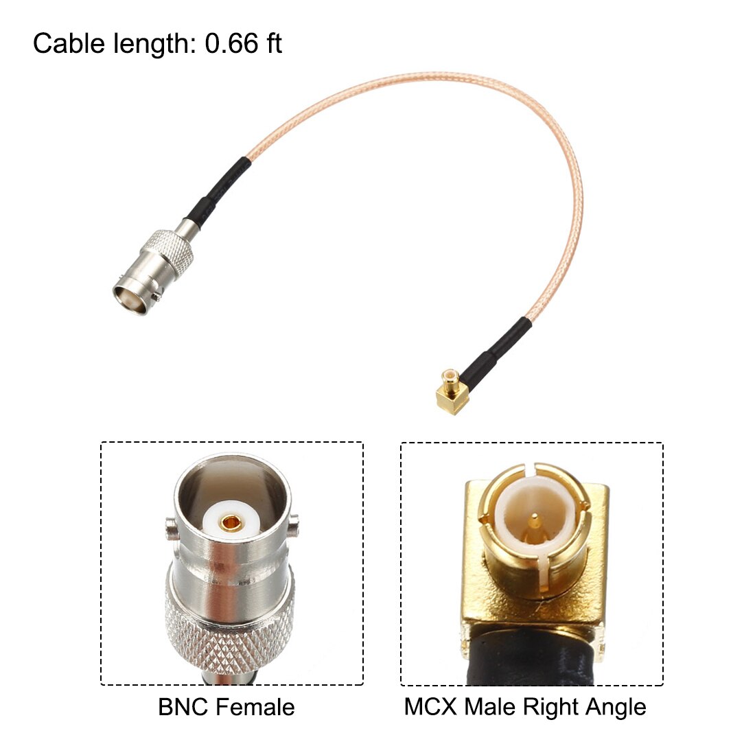 Uxcell BNC Weiblichen mcx Stecker Rechten Winkel RG316 Niedrigen Verlust RF koax Kabel 0,66-füße Lange