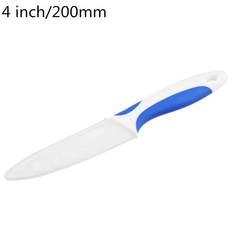 3/4/5 Inch Ceramic Kitchen Knives White Blade Colorful Handle Paring Pare Peel Slice Cooking Tool Ceramic Knife: 4 inch blue