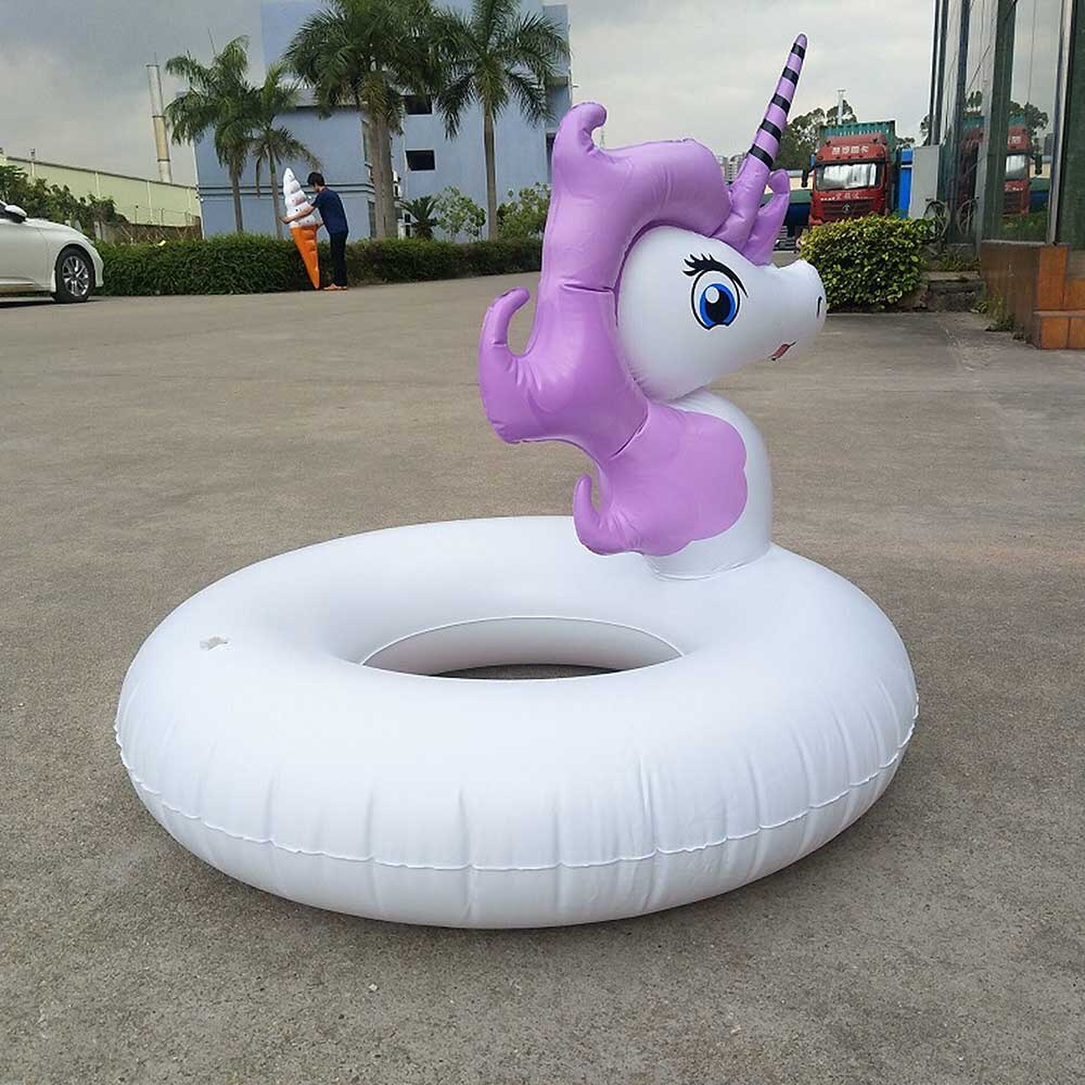 Kids Purple Swim Ring Inflatable Dragon Horse Pool Summer Seat Float Pool Cartoon Water Pool Toys Party Swimming Circle for Kids