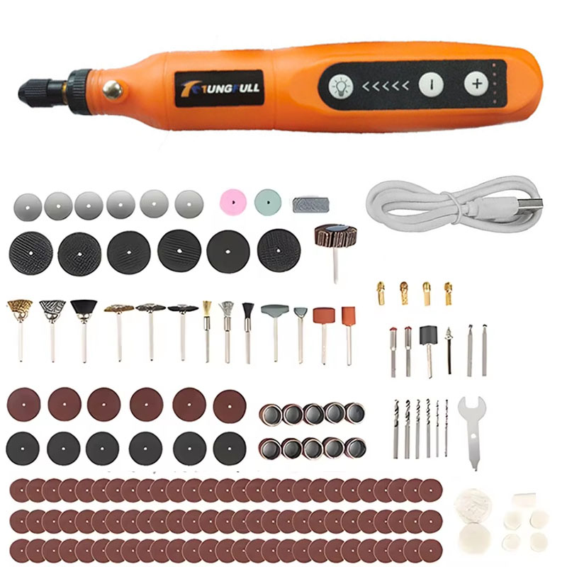 5-biegowy Regulowany Bezprzewodowy Piórkowy Grawerka Szlifierka Wiertarka Elektryczna robić Cięcia Polerowania Wiercenia Narzędzie Obrotowe z Akcesoriami Dremel: żółty
