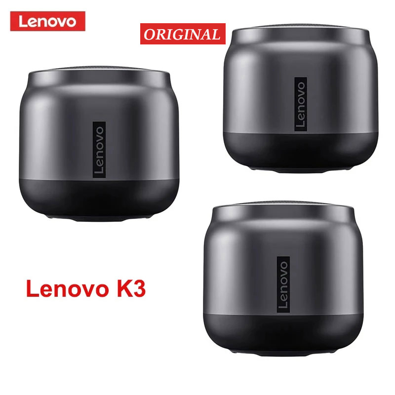 Lenovo-altavoz inalámbrico K3 BT5.0, reproductor de Audio estéreo inalámbrico portátil, Sonido Envolvente 3D, micrófono