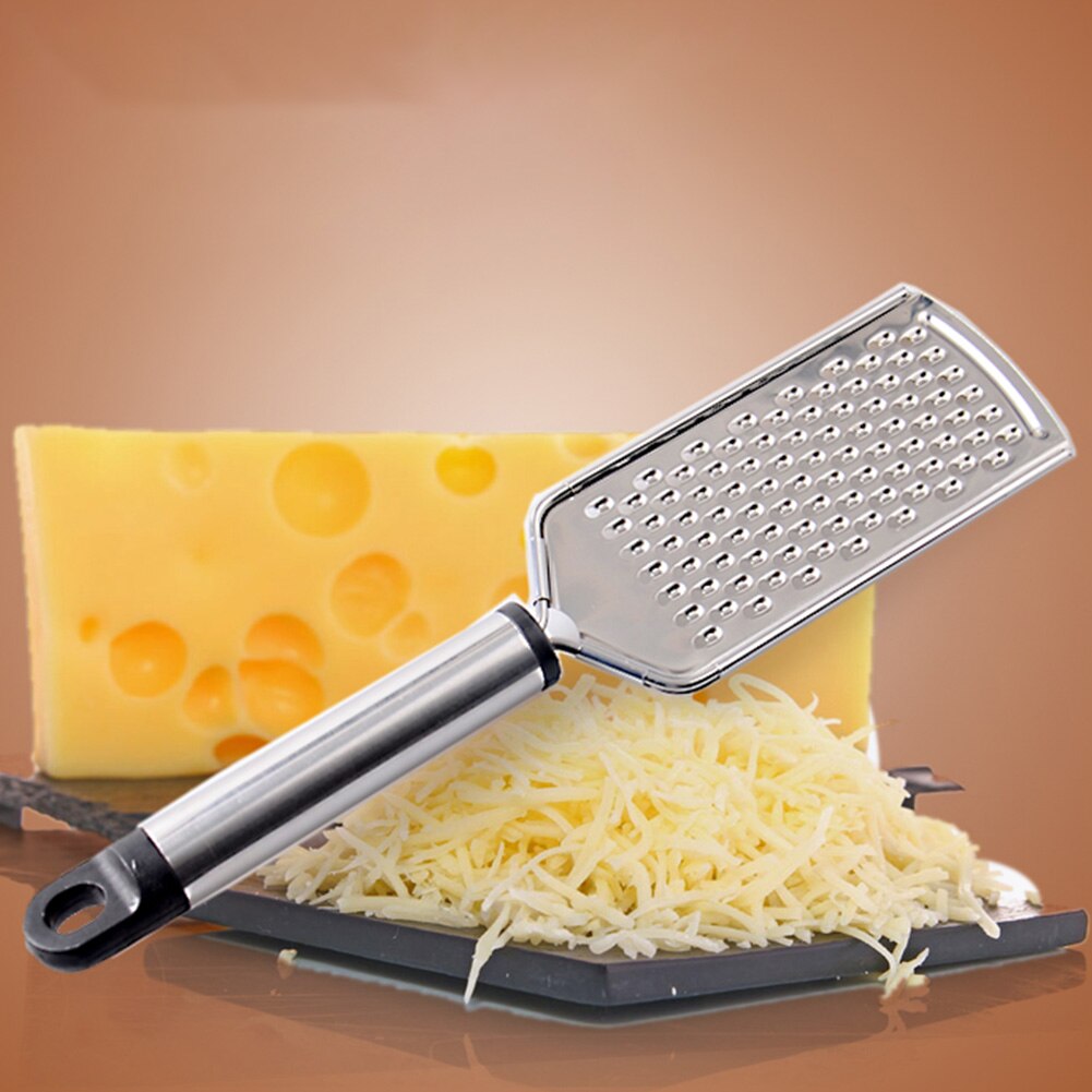 Molino rallador de queso de acero inoxidable mango largo verduras herramienta de cocina Manual de malla fina rebanador de mano