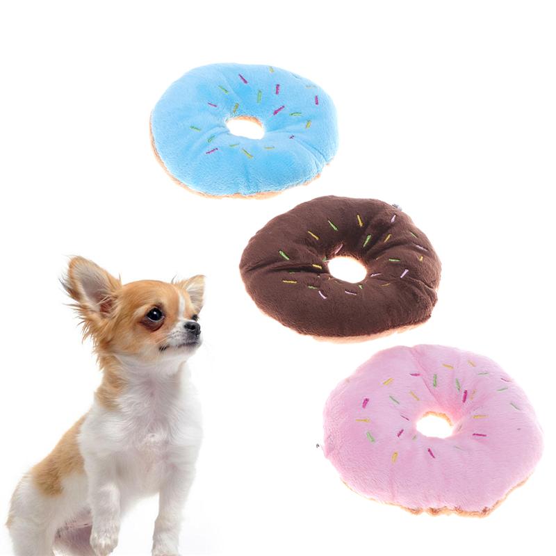 4 stk kæledyr plys legetøj dejlig doughnut kæledyr tygge legetøj til killing hund kat hvalp