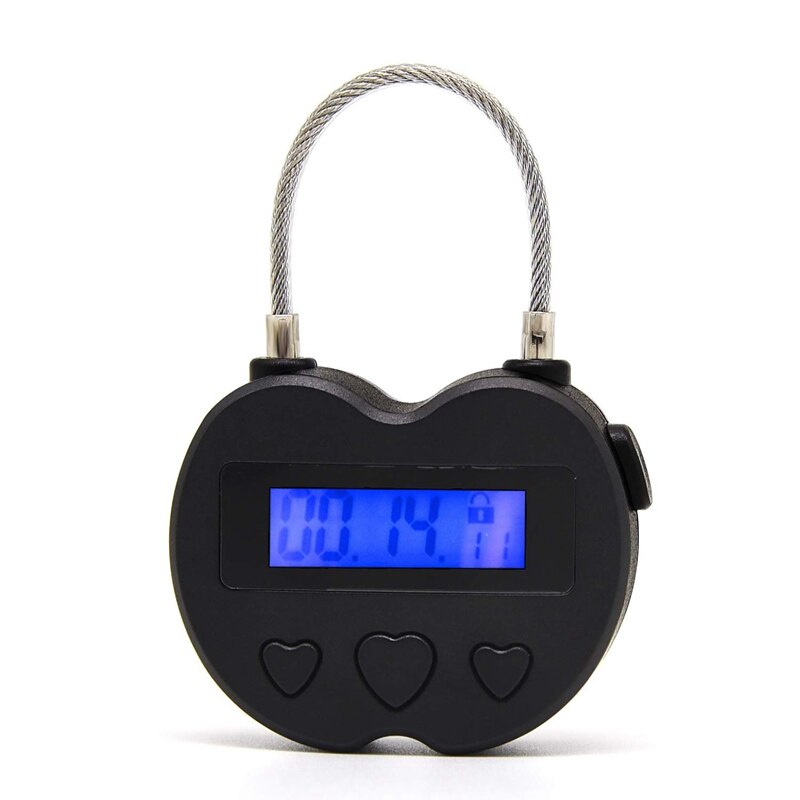 Smart tidlås lcd-display tidslås multifunktionell elektronisk timer, vattentät usb uppladdningsbart tillfälligt timerhänglås: Default Title