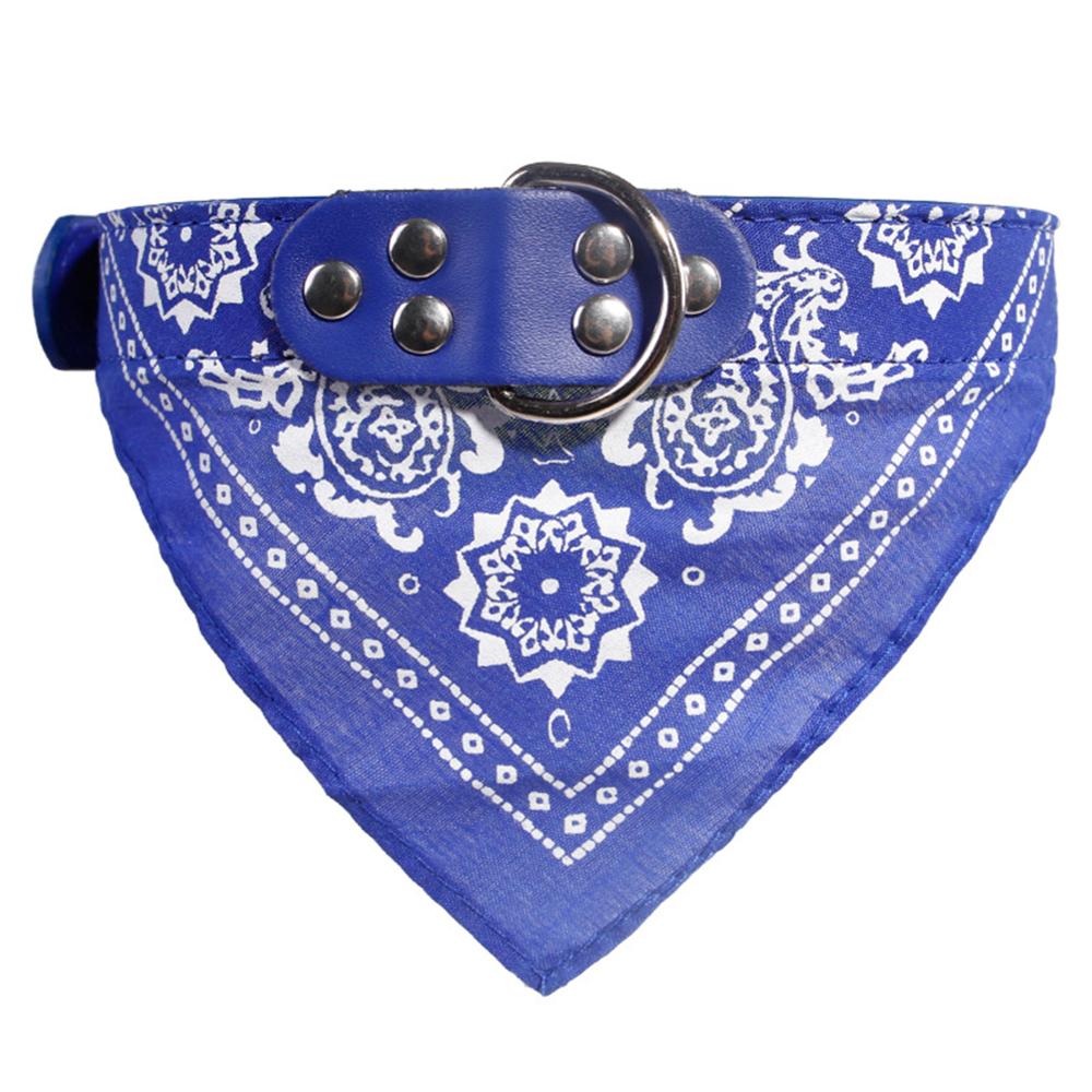 Bandana Triangular para perro, Baberos de cachorro, dibujos Luna, estampado de hojas, toalla ajustable, lavable, pequeño, pañuelo de gato, Collar: blue 1