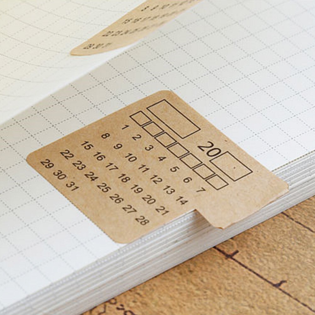 4 Sheets Notebook Organizer Label Calender Handwritten Index Stickers Paper Stationery