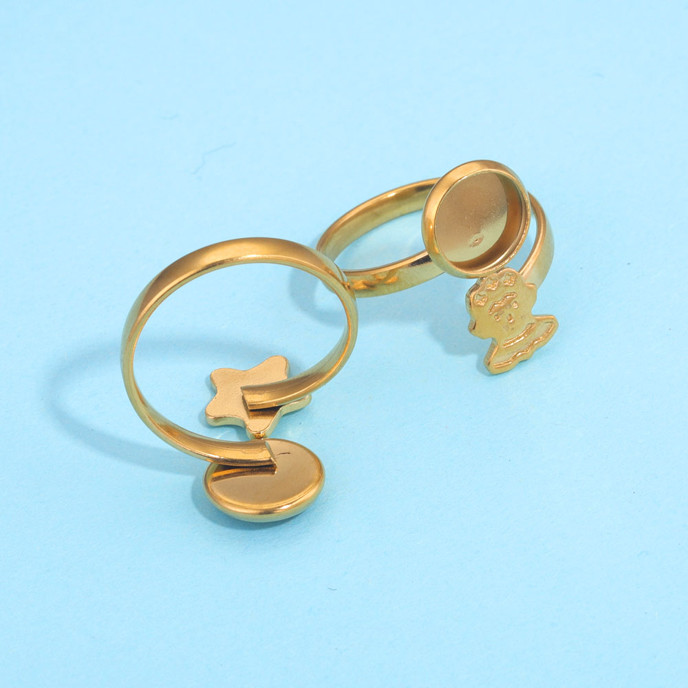 10 stks Verstelbare Blank Ring Base Fit Dia 8mm Leuke Ring Instelling Voor Glas Cabochons Bezels Cameo Lade Diy Sieraden Maken Ring