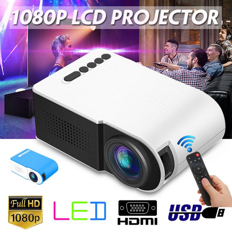 7000 lumen 1080P Mini Proiettore Portatile HD Home Viaggiare Proiettore Theater di Sostegno 1080P AV USB Micro USB Portatile beamer