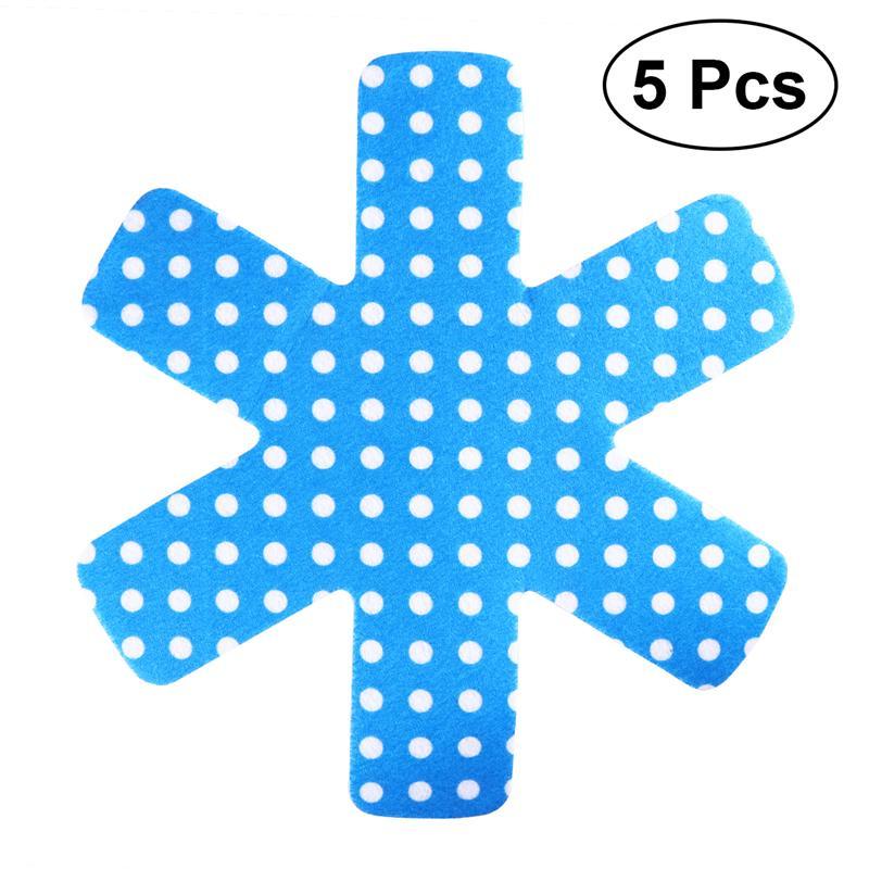5pcs Pot & Pan Protectors Gray Print Premium Divider Pads to Prevent Scratching Separate and Protect Surfaces for Cookware: Blue
