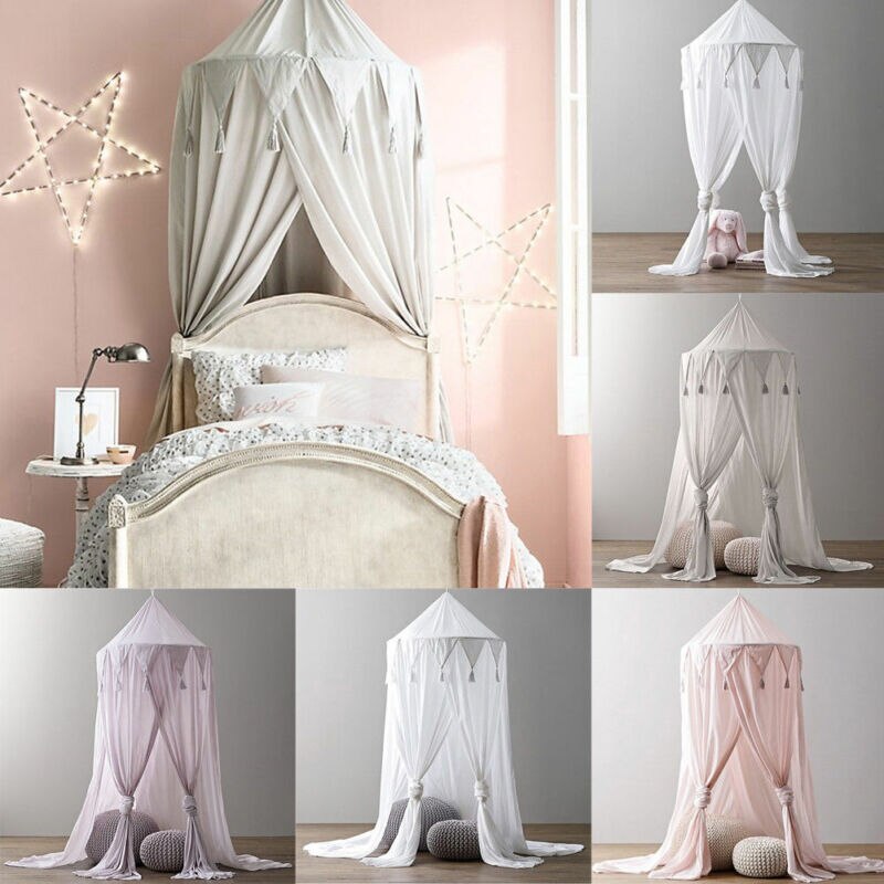 Focusnorm Mode Kid Baby Bed Luifel Bedcover Klamboe Gordijn Beddengoed Ronde Dome Tent Katoen