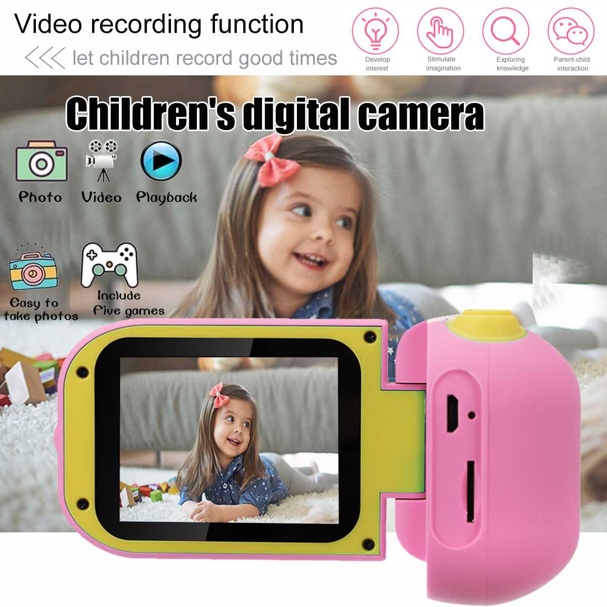 Macchina Fotografica digitale 2 Pollici mini Bambini HD video LCD della Videocamera bambino Giocattoli Educativi Regalo di Compleanno dei bambini Portatili Fotocamera Ragazza ragazzo