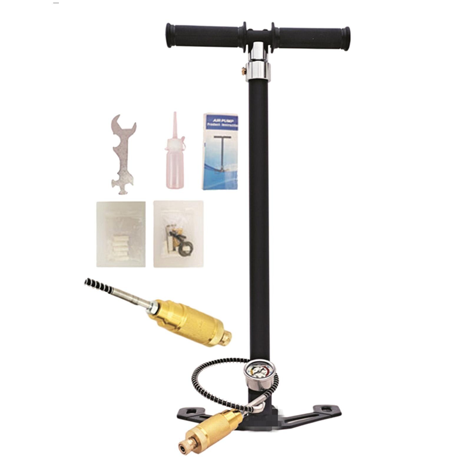 Portable High Pressure Shock Pump Shock Pump Bicycle Pump with Gauge Durable T-Handle 1Pcs for Bicycle Sport Motorcycles: Big