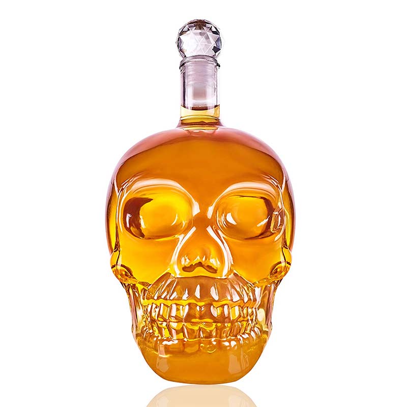 1000350/500/ML Kristall Schädel Flasche Wodka Schädel Erschossen Glas Flasche Mit Kork Schädel Kopf Glas Karaffe Für Whiskey Wein Geister