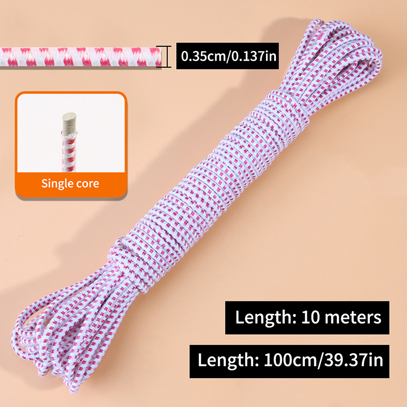 10 meter, byxor med gummiband, kläder med resårband, hög elastisk midja, tillbehör till elastiska rep, runda rep: Flerfärgad