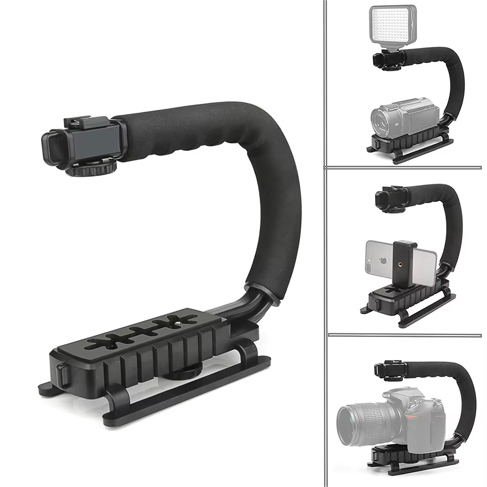 Universell kamerastabilisator u-formad dv handhållen c-frame fotografering gimbalstabilisator för dslr, slr, dv-kameror mobiltelefon
