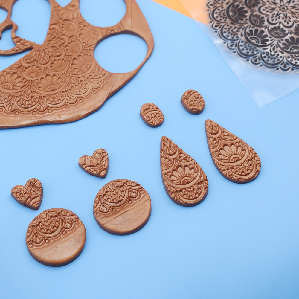 9 cm Ronde Mandala Polymeer Klei Textuur Stempel Vellen Emboss Mat Indruk Modellering voor Keramisch Aardewerk DIY Sieraden Art Craft
