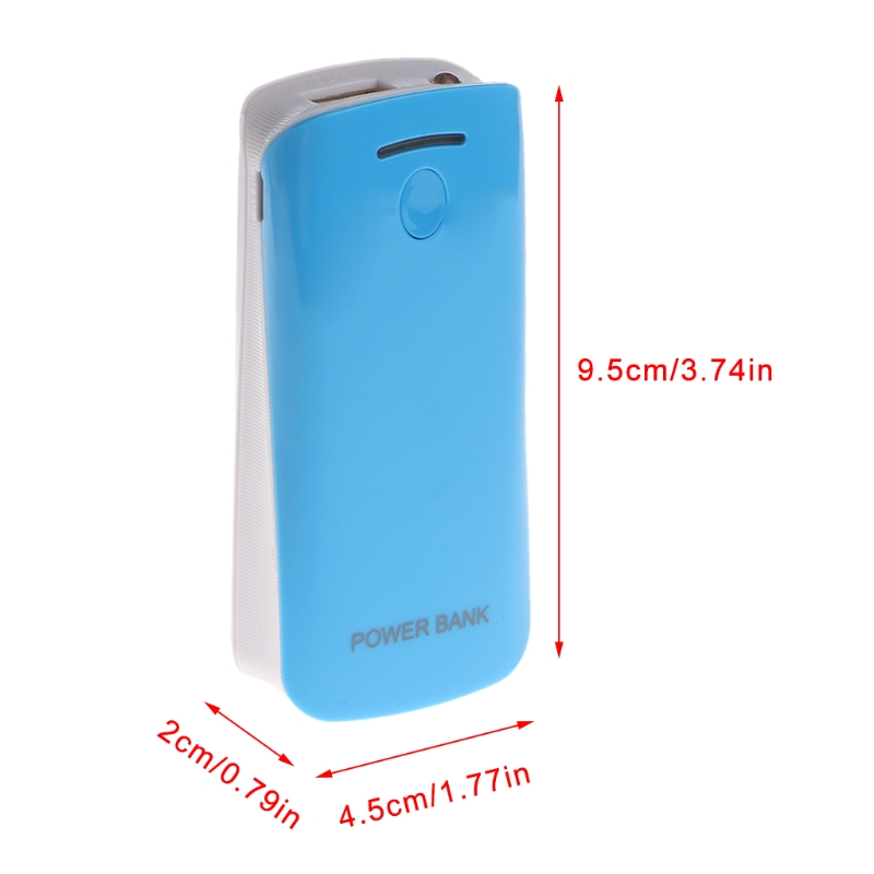 DIY Power Bank Case 2x 18650 Battery Charger External Box With LED Flashlight 37MC