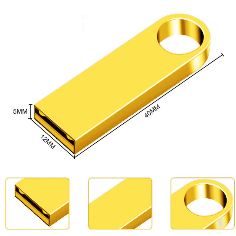 Golden – clé USB 2.0 créative en métal, 8 go, disque dur à grande vitesse