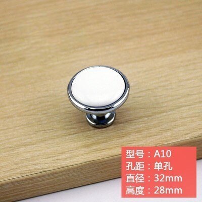 White Ceramic Door Handle Knob Cabinet Pull Modern Drawer Pull Handles Round Knob Furniture Hardware Silver Chrome 96 128mm