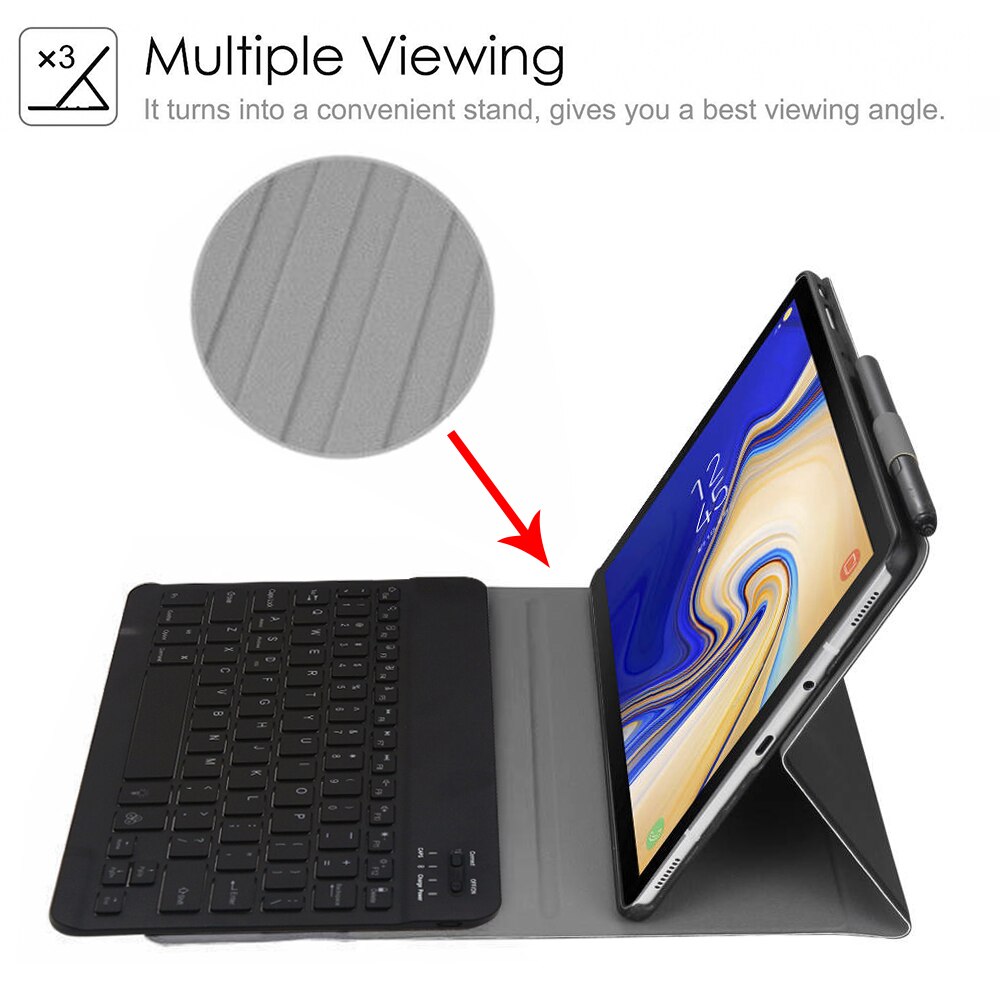 Wireless Keyboard Case Voor Samsung Galaxy Tab Een 10.5 T590 T595 T597 SM-T590 SM-T595 Smart Cover Flip Stand Beschermende case