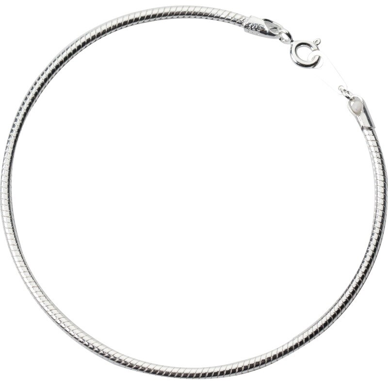 Mloveacc 100% 925 Sterling Zilver Koreaanse Stijl Eenvoudige Glossy 2 Mm Snake Chian Armband Charm Sieraden Vrouwen Populaire