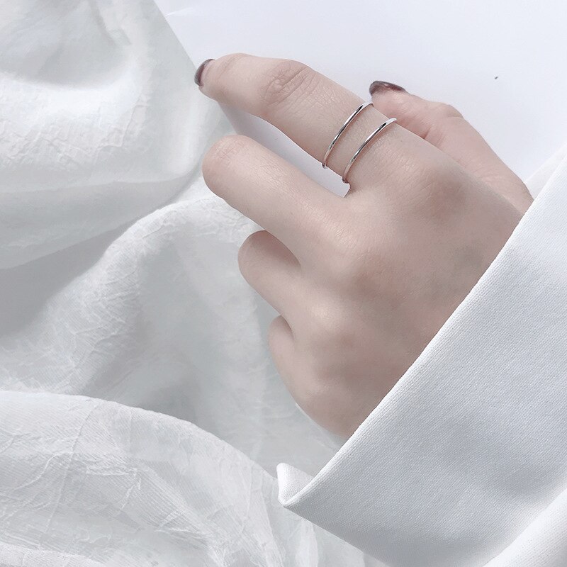 Neue 925 Sterling Silber Schicht Linien Ringe Für Frauen Damen Einstellbare Ringe Jahrgang-Schmuck
