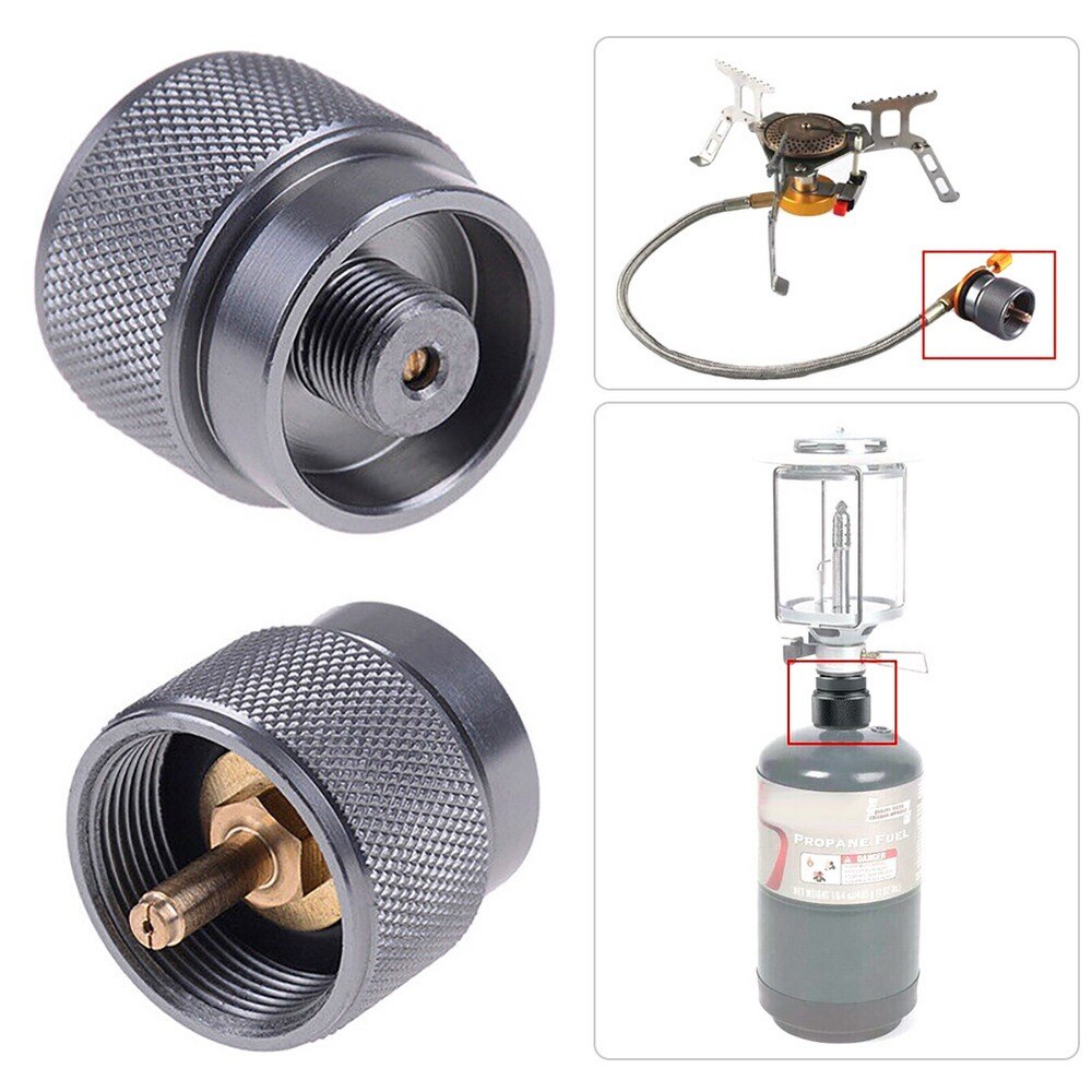Gass tank adapter utendørs 1 lb komfyr tank adapter gass propan sylinder kobling beholder ventil utendørs tur camping verktøy