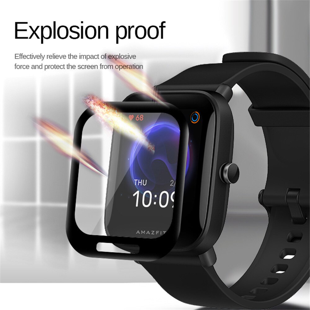 Película de vidro de proteção para huami amazfit bip lite, cobertura completa, filme protetor de tela inteligente, smartwatch, 3 peças