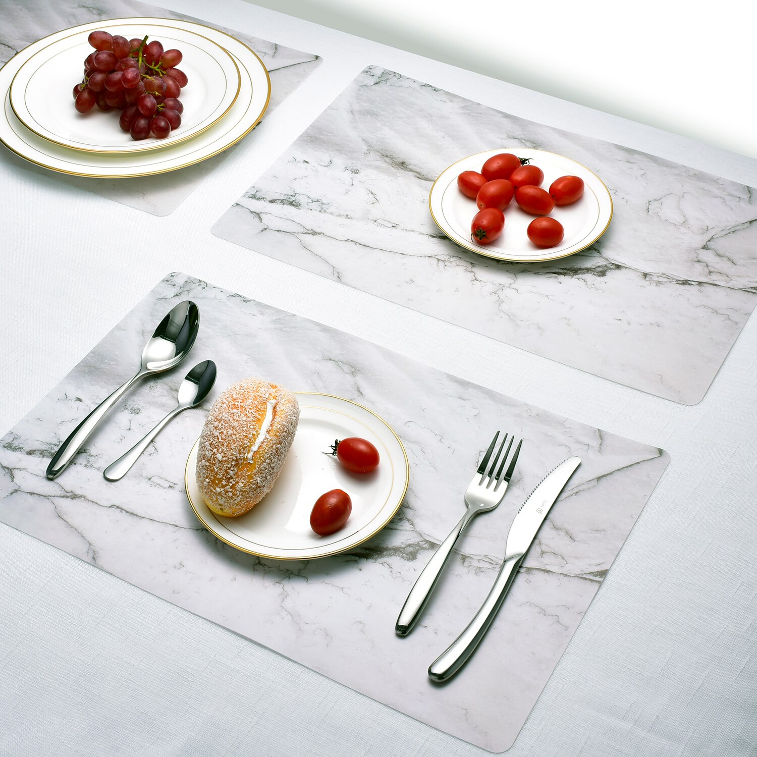 Nordisk stil marmormønster opvaskemåtte, vandtæt vestlig bordmåtte, pvc isoleringspude, fotografiske rekvisitter