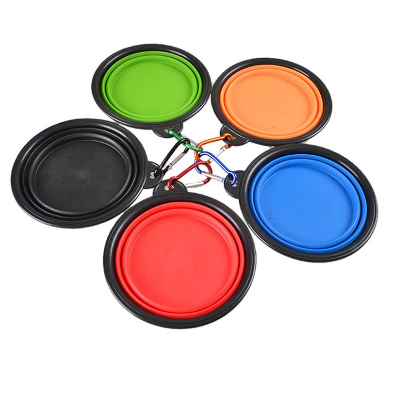 Bol de Perro Plegable de silicona Plegable para viaje Gato tazón de alimentación de agua para perros tazón de viaje Plato Plegable