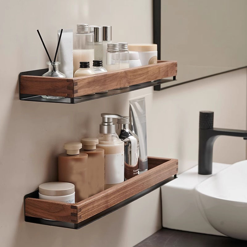 Estantes de madera para baño, estante de almacenamiento montado en la pared, organizador de pared para el baño, almacenamiento sobre el inodoro para el hogar, cocina, suministros de baño