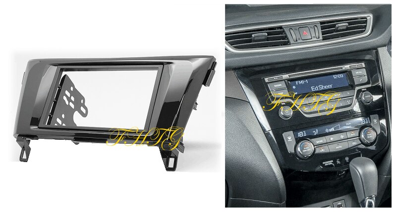 Fascia de l'autoradio | Kit de tableau de bord adapté aux Nissan x-trail/Qashqai, 2DIN (noir UV), cadre Audio de voiture à Double Din