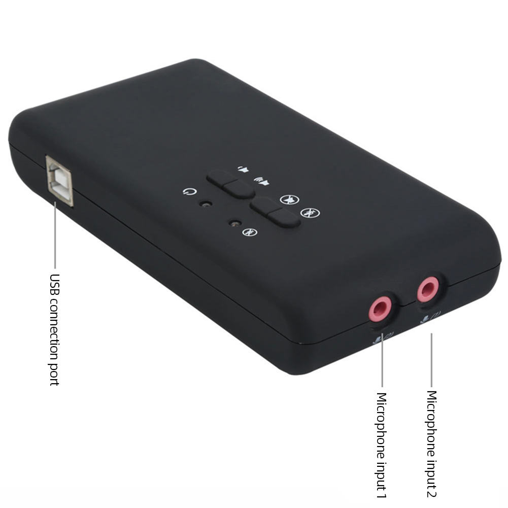 USB External Stereo Sound Card with 2 MIC Heads SPDIF 7.1 Channel USB Soundbox Recording and Playback for Home Desktop Speakers