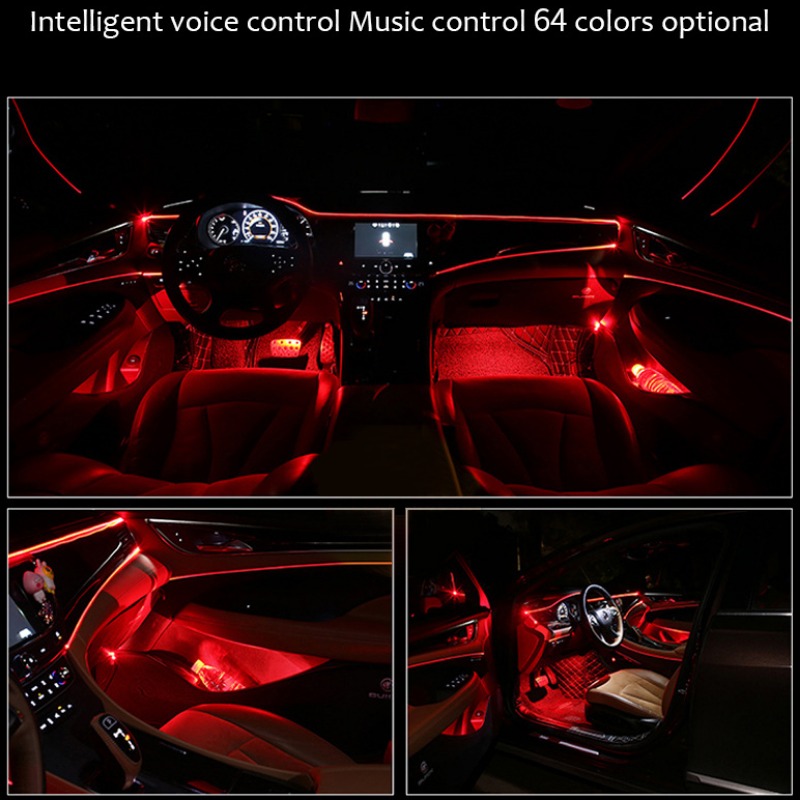 Neon LED Car Interior Ambient Foot Strip Light Kit Accessories Backlight Remote App Music Control Auto RGB Decorative Lamps