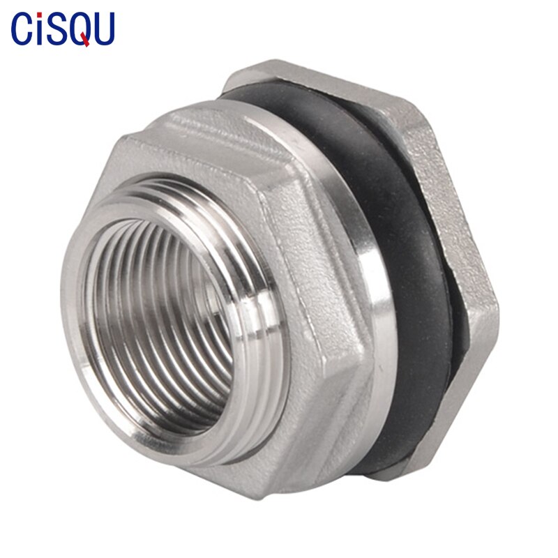 Stainless Steel Water Tank Connector 1/4'' 3/8'' 1/2'' 3/4'' 1'' 1-1/4'' 1-1/2'' 2'' Female Pipe Single Fittings Nut Jointer