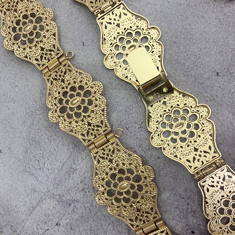 Corset taille voor marokkaanse algerijnse bruiloftssieraden met metalen kristal riemketting met verstelbare lengte