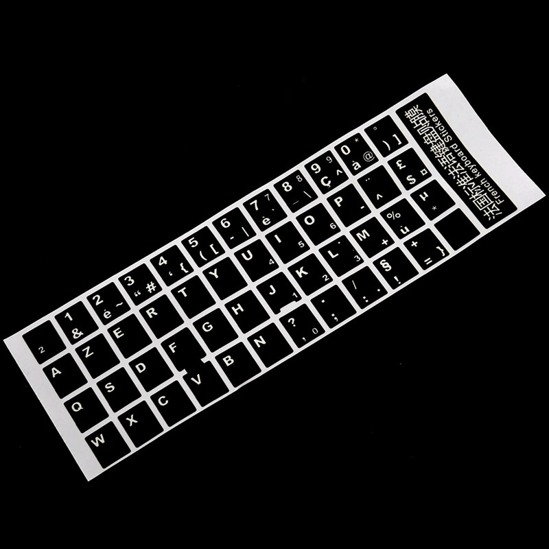 3X White Letters French Azerty Keyboard Sticker Cover Black for Laptop PC