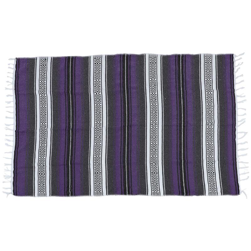 Couverture de yoga Falsa mexicaine, couverture tissée en polymères colorés, Serape pour canapé, chambre à coucher, voiture, pique-nique, été, plage, bleu, 130x180cm: Bourgogne