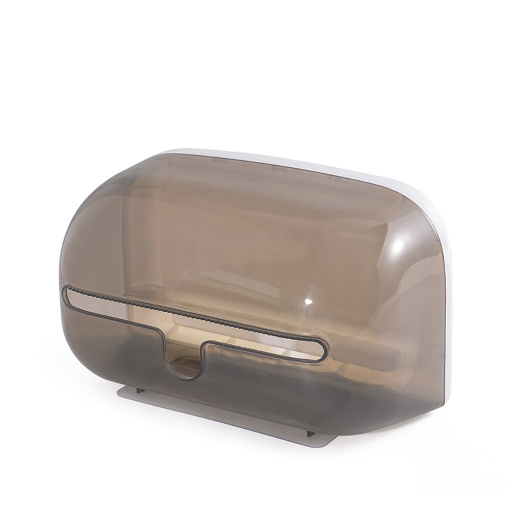 Bathroom Toilet Waterproof Paper Container Plastic Tissue Box Free Punched Paper Holder Storage Box Half Transparent: Default Title