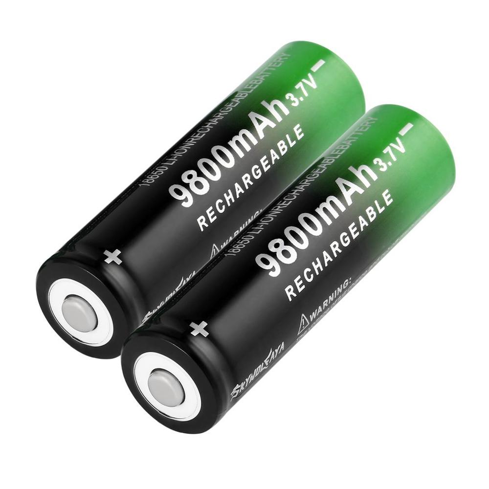 18650 batteri 3.7v 9800 mah genopladeligt liion-batteri til led-lommelygtebatteri 18650 batteri + usb-oplader