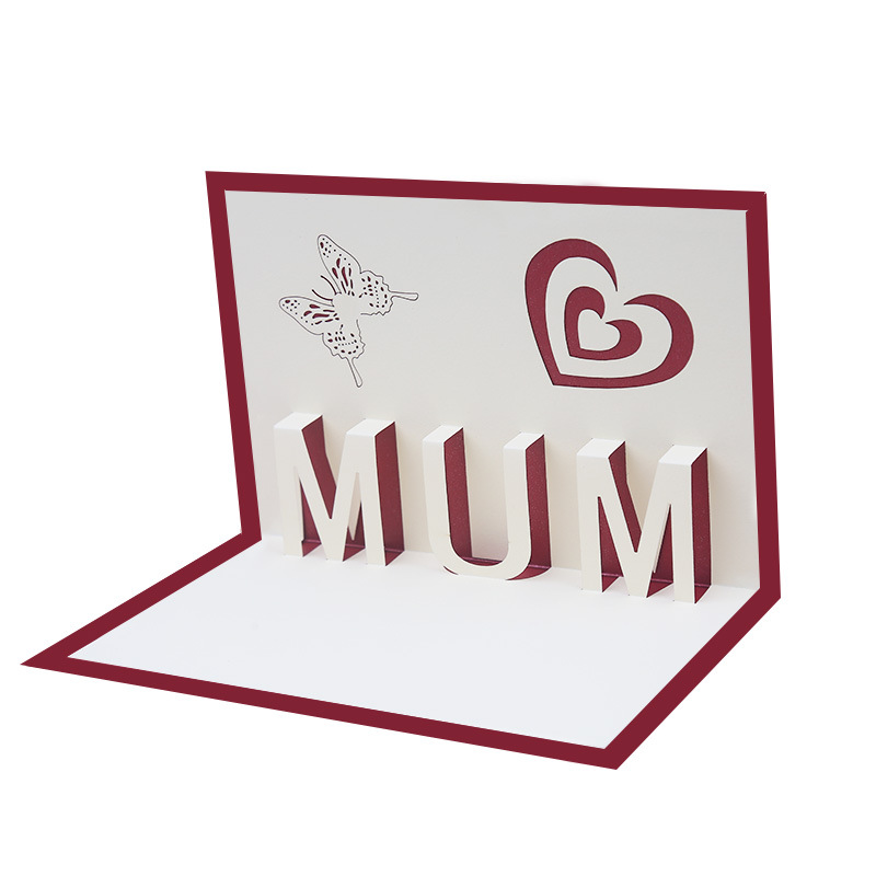 Liefde 3D Pop Up Kaarten Moederdag Postkaart Envelop Stickers Wenskaarten Voor Mama Gelukkig Moederdag decoratie Benodigdheden: mum