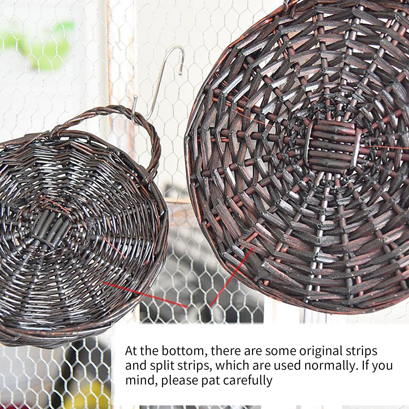 Panier à Fleurs en Osier Suspendu au Mur, Support pour Plantes de Jardin