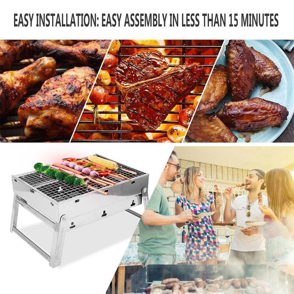 Portable Camping Barrel BBQ High Grade Stainless Steel Burn Barrel White Steel Camping Furnace CA-05A