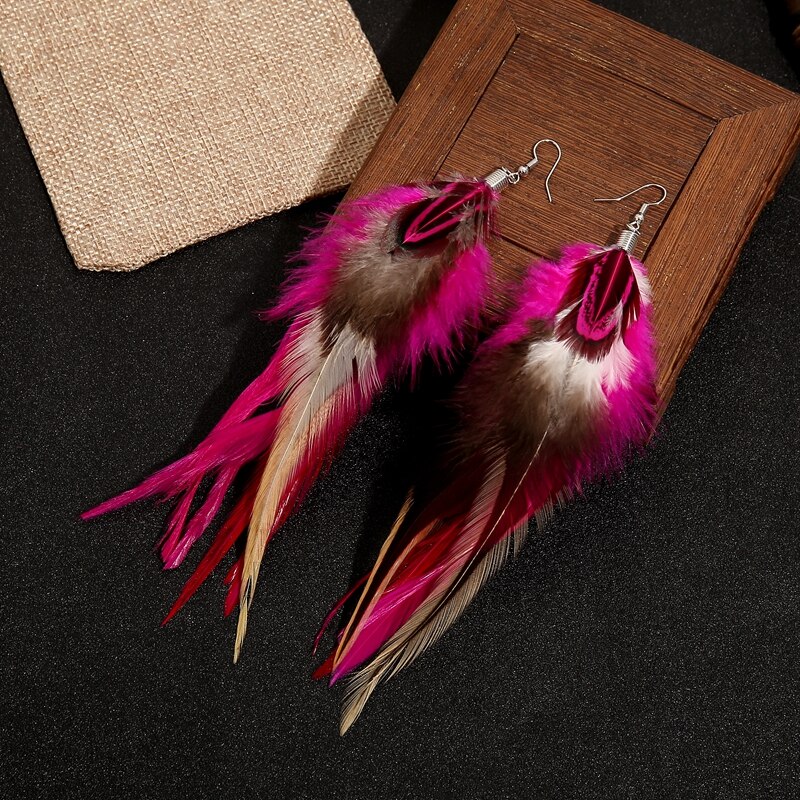 Tassel Pendant Earrings Women's Jewelry Wedding Jewelry，Christmas ，Wedding ，feather earringsboho earringstassel earring: YU8