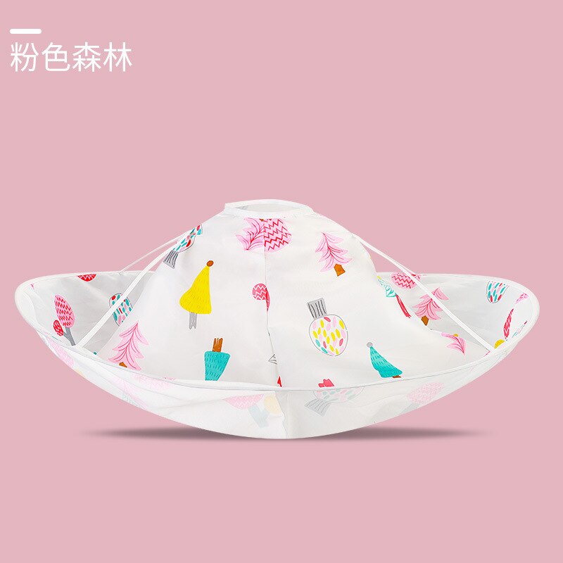 Kids Cartoon Print Foldable Salon Apron Waterproof Hair Cutting Cloak Umbrella Cape Home Hairdressing Cover Cloth Baby Children: tree