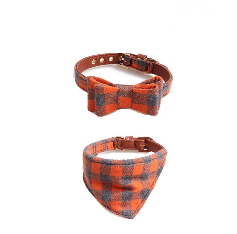 Engeland Plaid Halsband Kat Kraag Bandana Zachte Doek PU Leer Gouden Gesp Bowtie Kleine Halsbanden Riemen Huisdier Product: Blauw / S