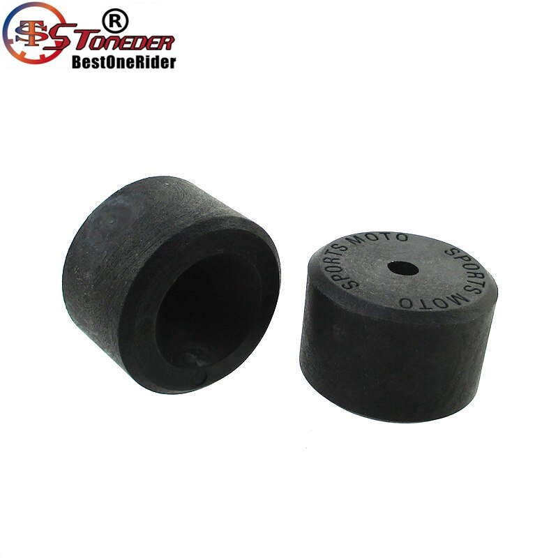 STONEDER Black &amp; Red Supermoto Crash Bobbins Rubber For Pit Dirt Motor Bike Motord