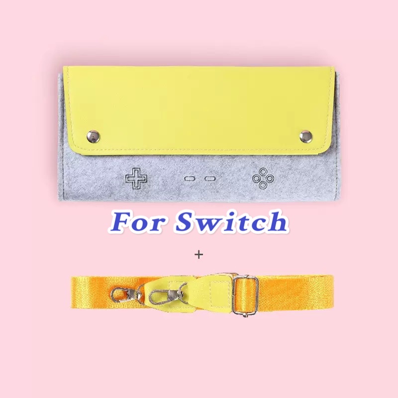 Protective Shell For Switch lite Portable Cute Pouch Travel Carrying Case NS Console Bag Switch Joy-Con &amp; Accessories: YELLOW BUNDLE(For NS